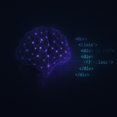 Иллюстрация процесса генерации кода с помощью AI